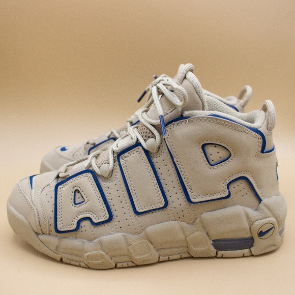 Nike Uptempo Limestone Valerian Blue Sneakers Shoes DQ6200-200 Youth Size 5.5
